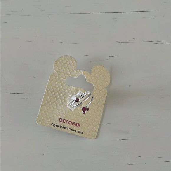 Disney Mickey Mouse October Birthstone Ring Pink Crystals NWT - Picture 1 of 2